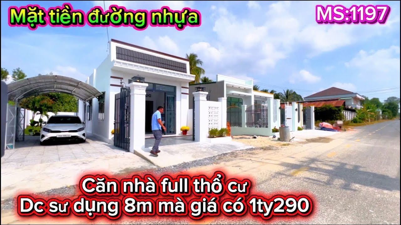1197:căn nh&agrave; full thổ cư dc sư dụng 8m gi&aacute; c&oacute; 1ty290 m&agrave; mặt tiền đường nhựa bu&ocirc;n b&aacute;n mở tiệm ngon