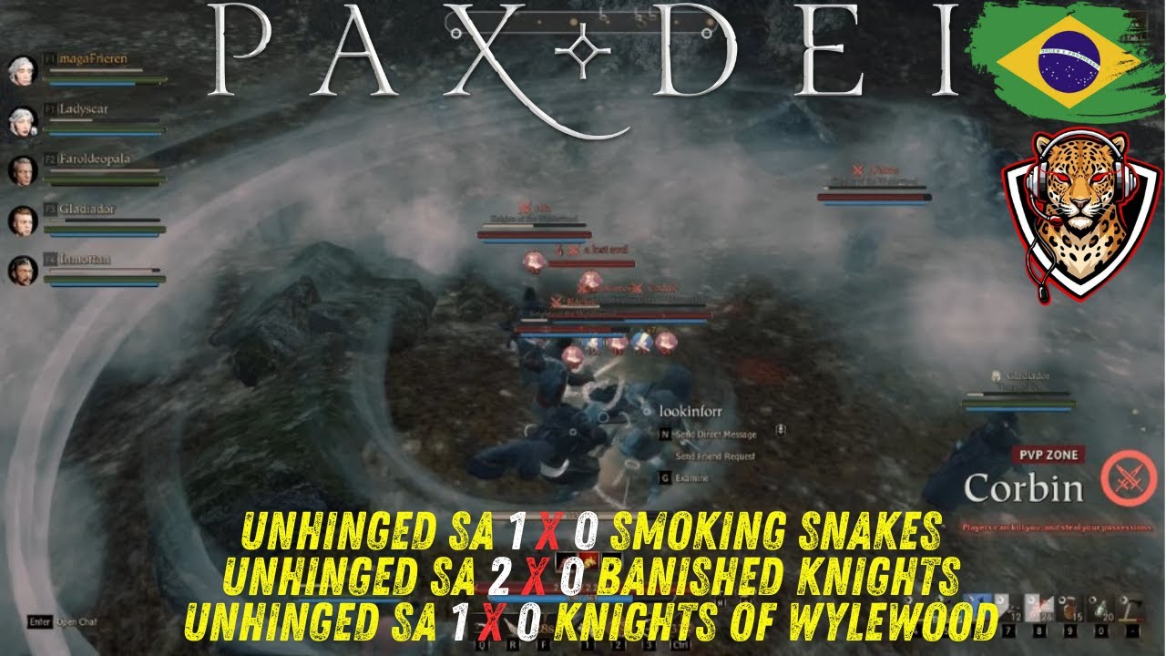 Full Vídeo PvP | Unhinged SA x Banished Knights x Smoking Snakes x Knights Of Wylewood| PAX DEI 1.0