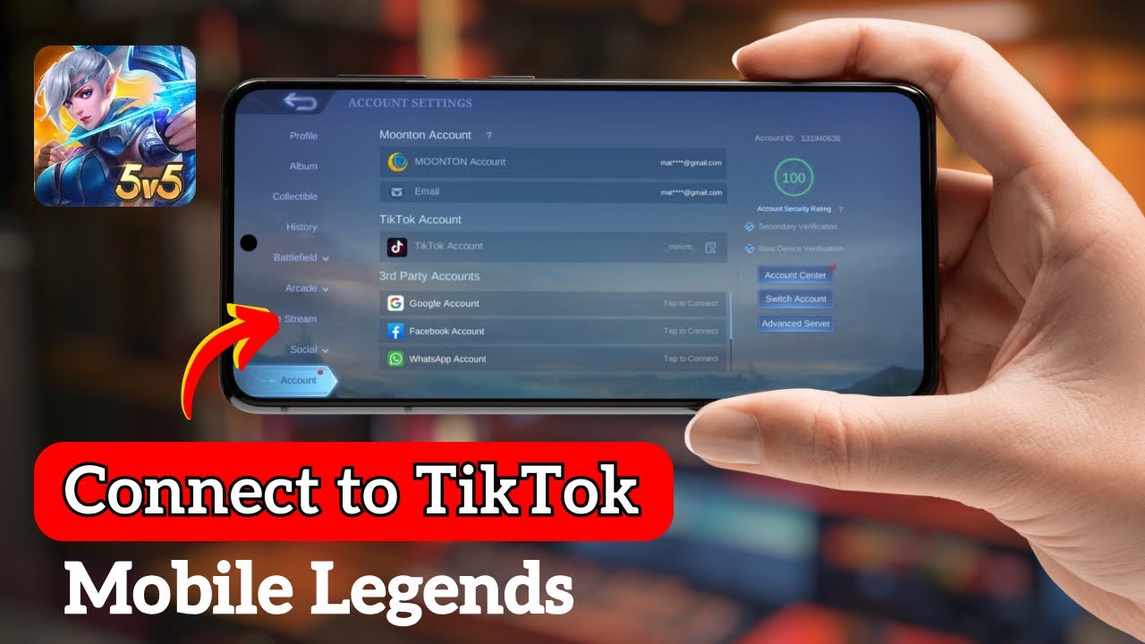 Как подключить Mobile Legends к TikTok