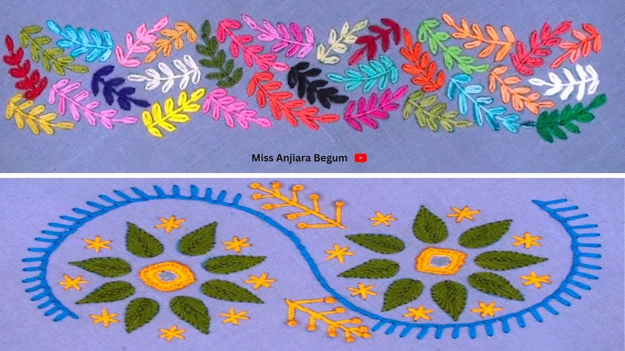 Two beautiful hand embroidery designs, easy and simple