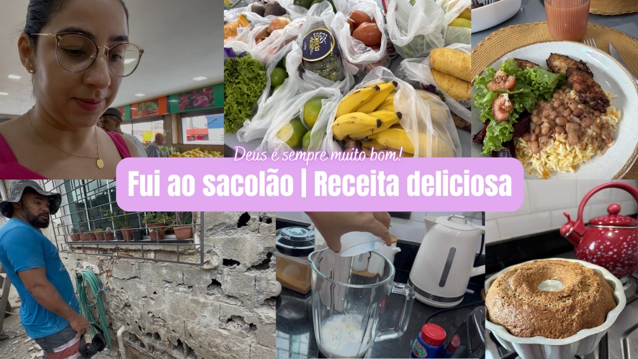 Dia de sacolão| Almoço fresquinho| Cuidando do lar| Fiz um bolo de canela delicioso, rápido e fácil!