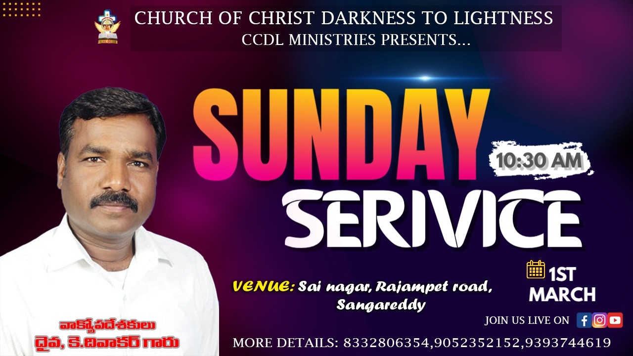 SUNDAY SERVICE 01-MARCH -2026 #churchservice #live