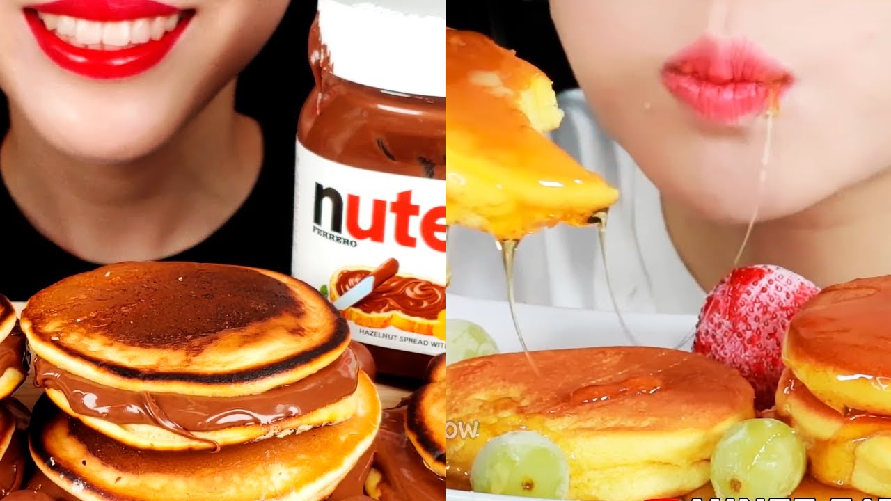 ASMR TOO MUCH PANCAKE with CHOCOLATE and HONEY | mukbang compilation