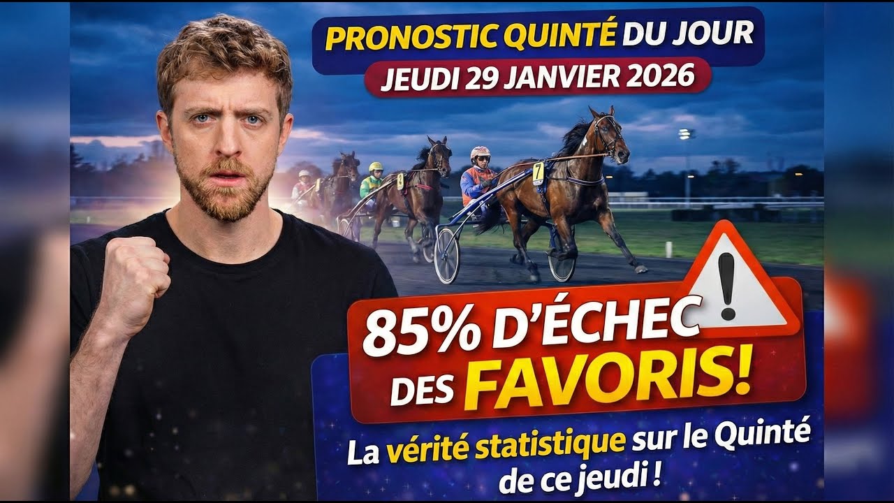 PRONOSTIC QUINTE DU JOUR JEUDI 29 JANVIER 2026 : 85% D'ÉCHEC DES FAVORIS! La vérité statistique