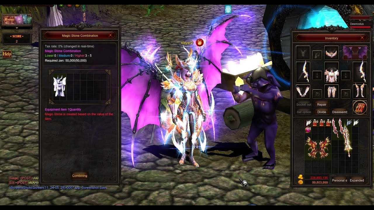 Creating stones for wings upgrades