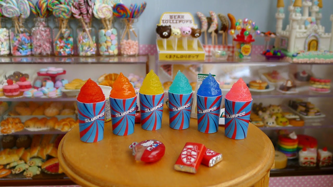 How to make Slurpee (miniature) DIY ミニチュアフローズンソーダ作り