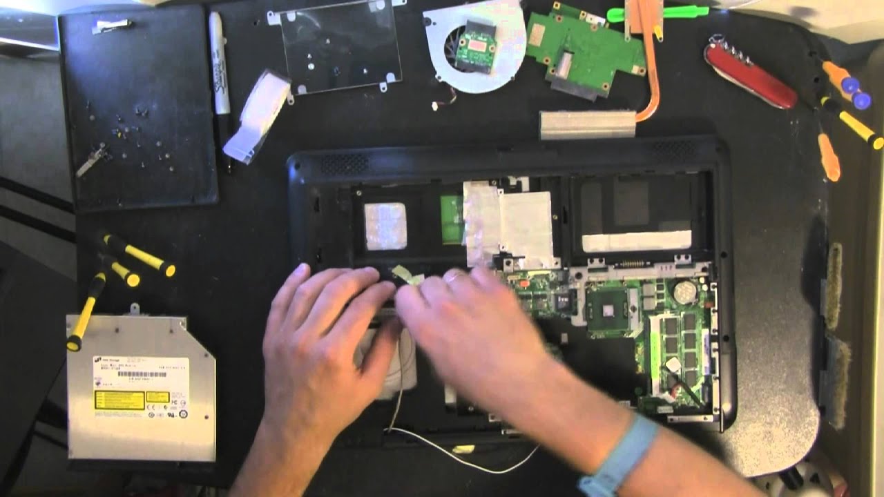 ASUS P50IJ take apart video, disassemble, how to open disassembly