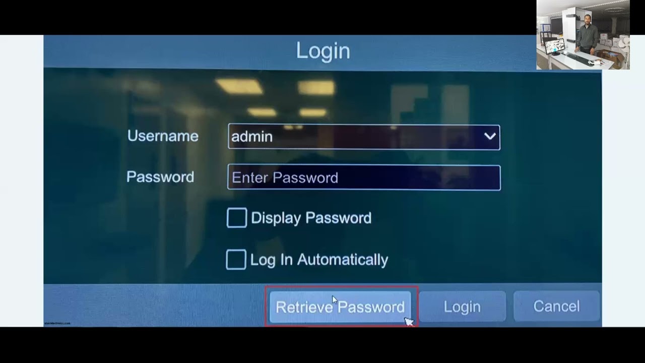 reset password dvr tvt  از راه دور