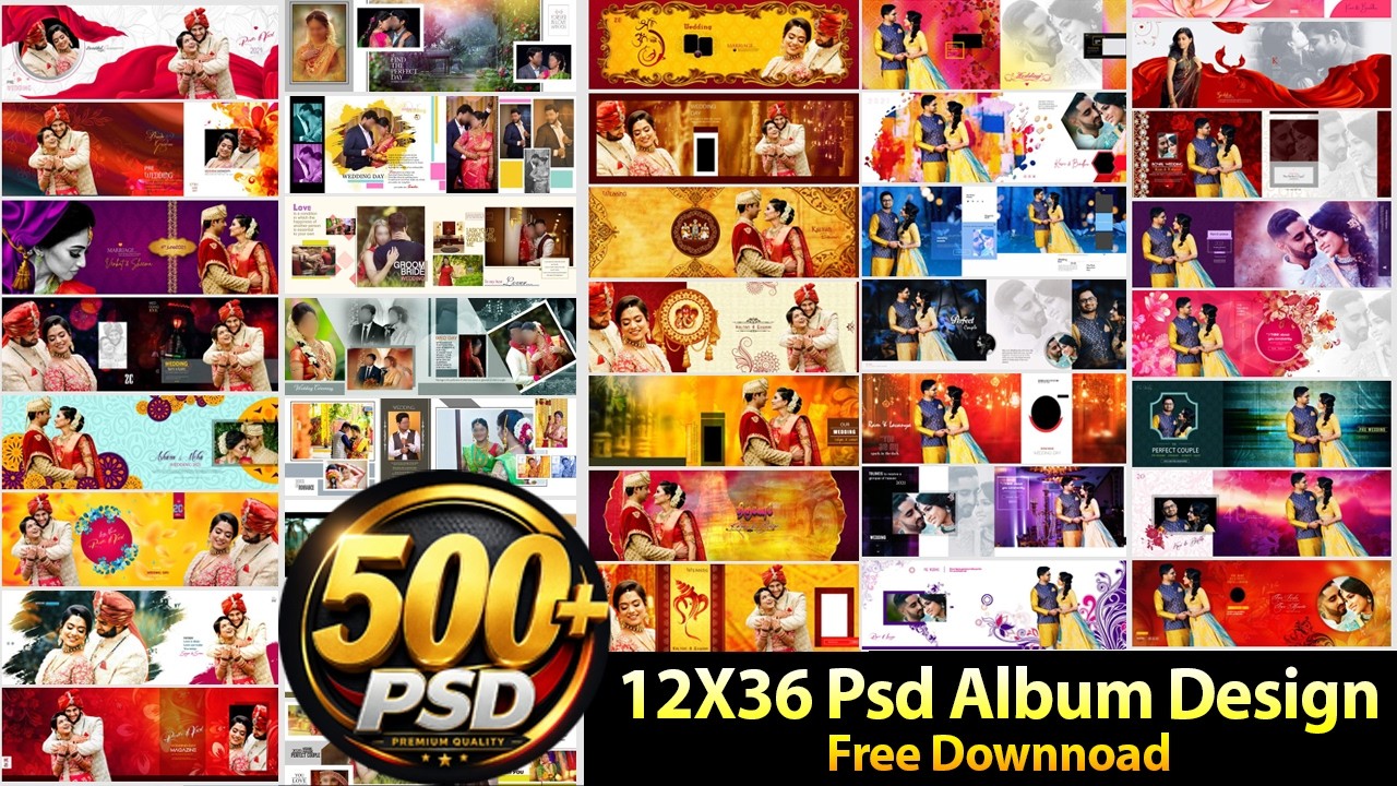 500+ 12X36 Album Design PSD Free Download 2026 | Latest Wedding Album PSD Templates in HD