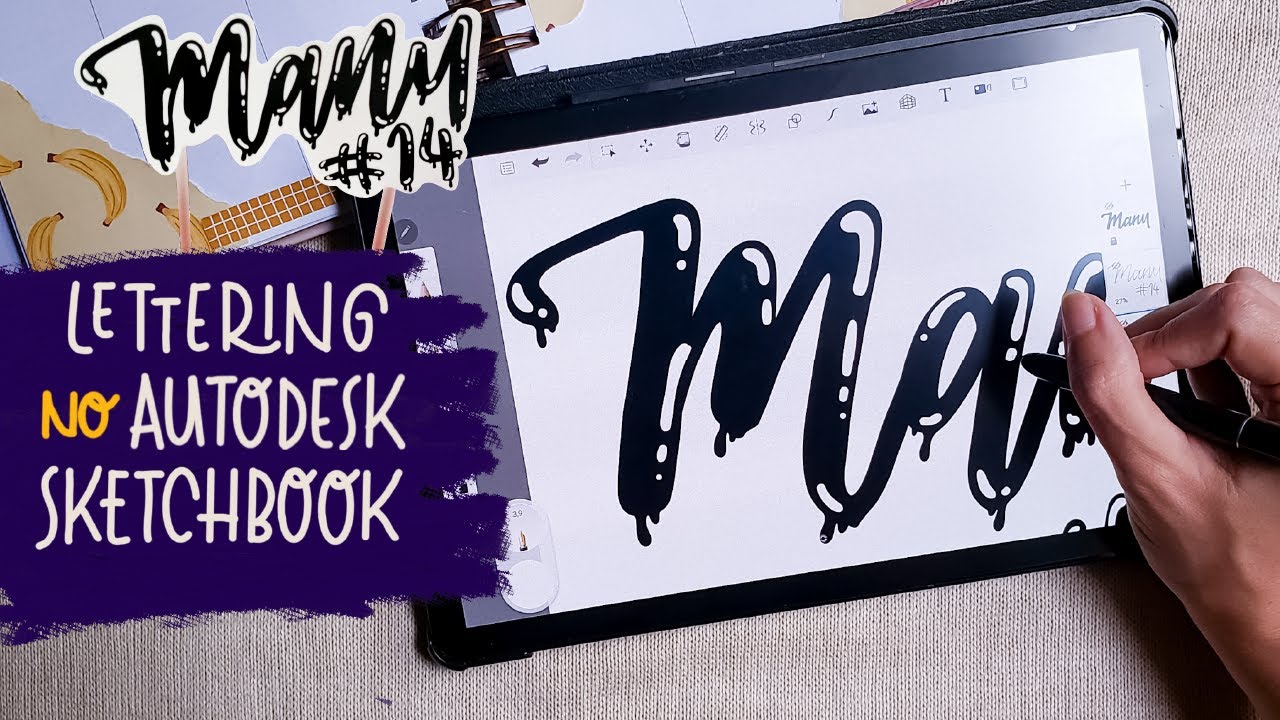 Desenhando topo de bolo com lettering no autodesk sketchbook + Papo sobre criar de conteúdo de arte