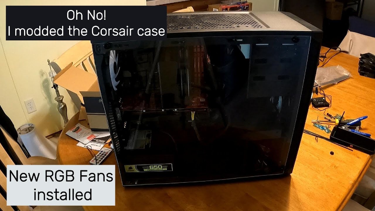 Установка мода для корпуса Corsair и вентилятора RBG. Сборка Ryzen 5 2600X.