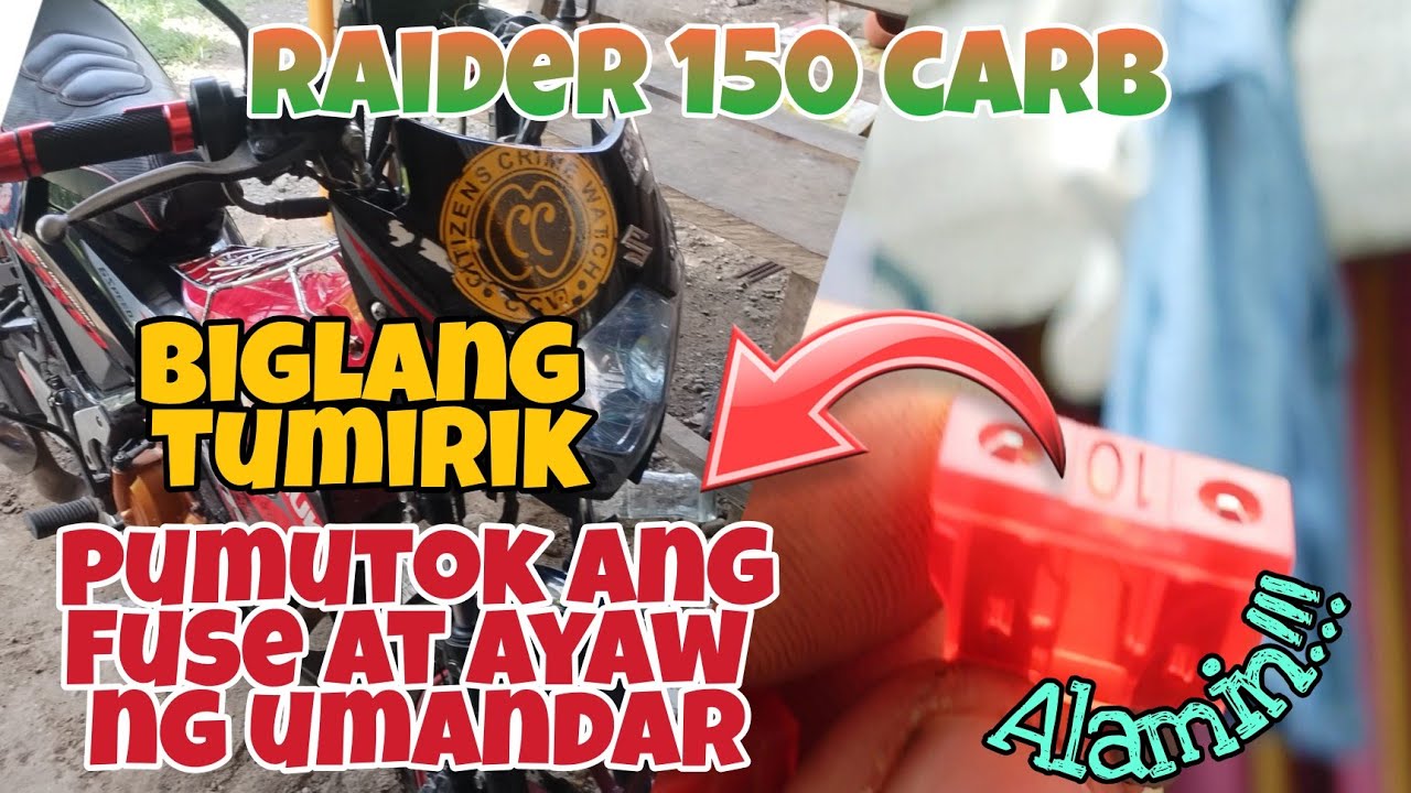 Suzuki Raider 150 CARB Biglang Tumirik sa Byahe  Pumutok ang FUSE at Ayaw ng Umandar.Alamin.