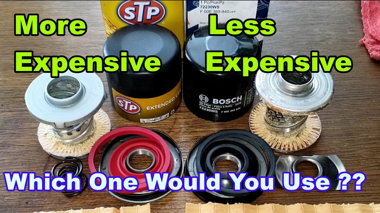 STP S6607XL Oil Filter vs. Bosch 72230WS Oil Filter Cut Open Comparison