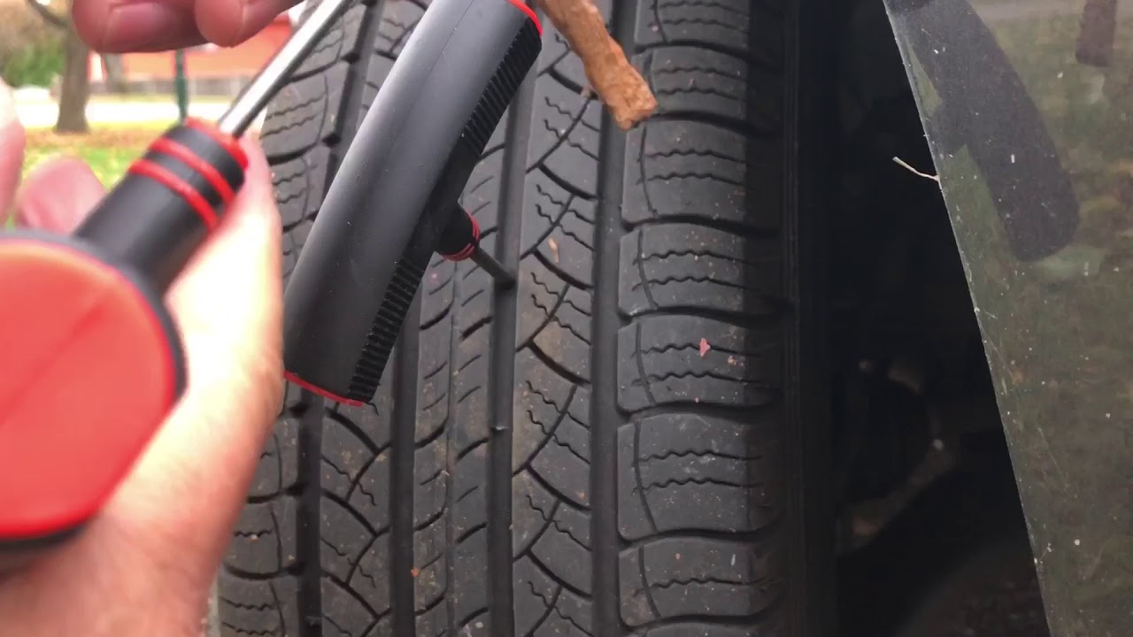 车轮胎扎到钉子漏气（自己动手补胎其实很简单）tire repair