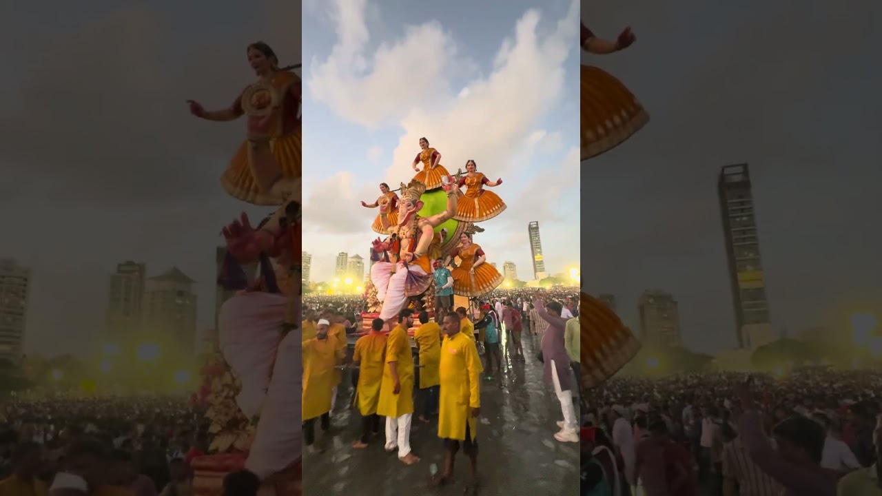 People Power at Mumbai&rsquo;s Tallest Ganesh Idol Immersion #FestivalSpirit #GaneshChaturthi2025 #shorts