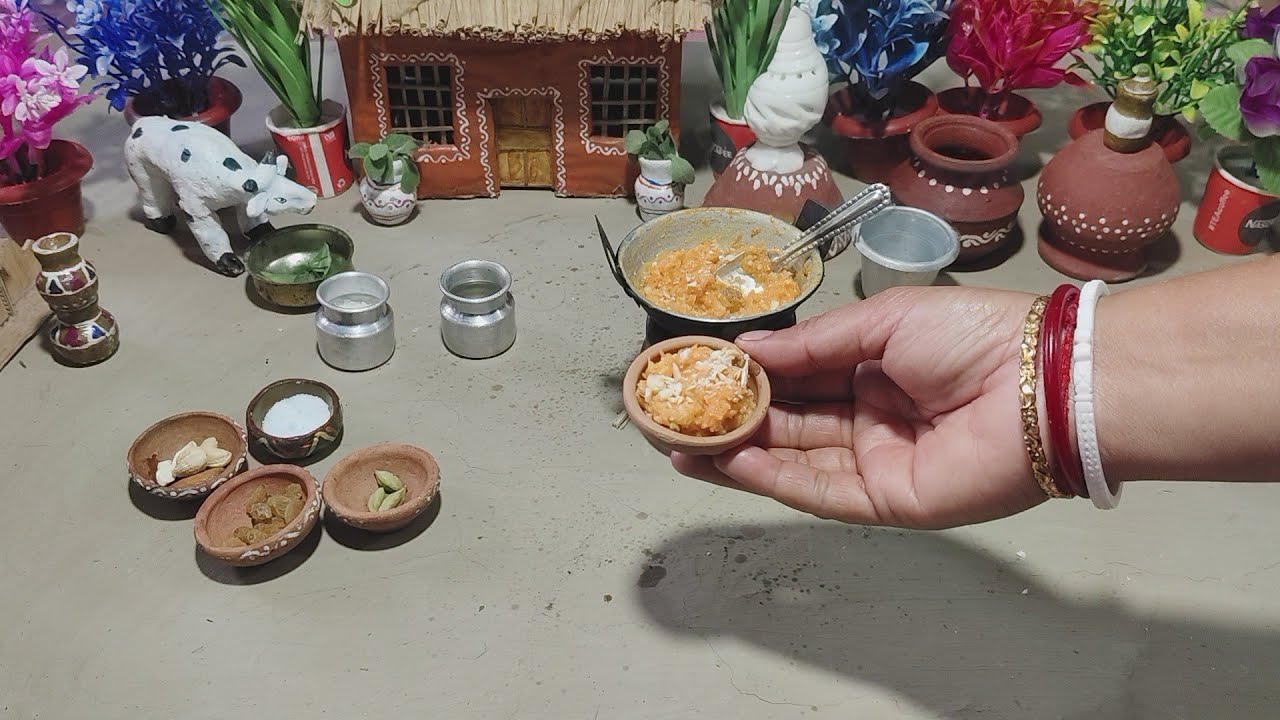 গাজরের হালুয়া রেসিপি🥰🫂। মিনি গাজরের হালুয়া রেসিপি 🥲❤️‍🩹। THE MINIATURE FOODS।
