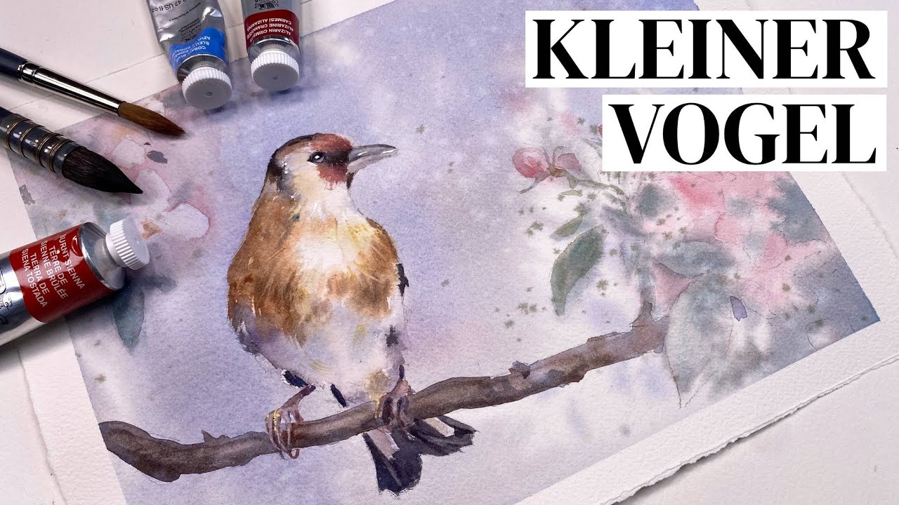 Weiche Federn in der Nass-in-Nass-Technik Aquarell Tutorial