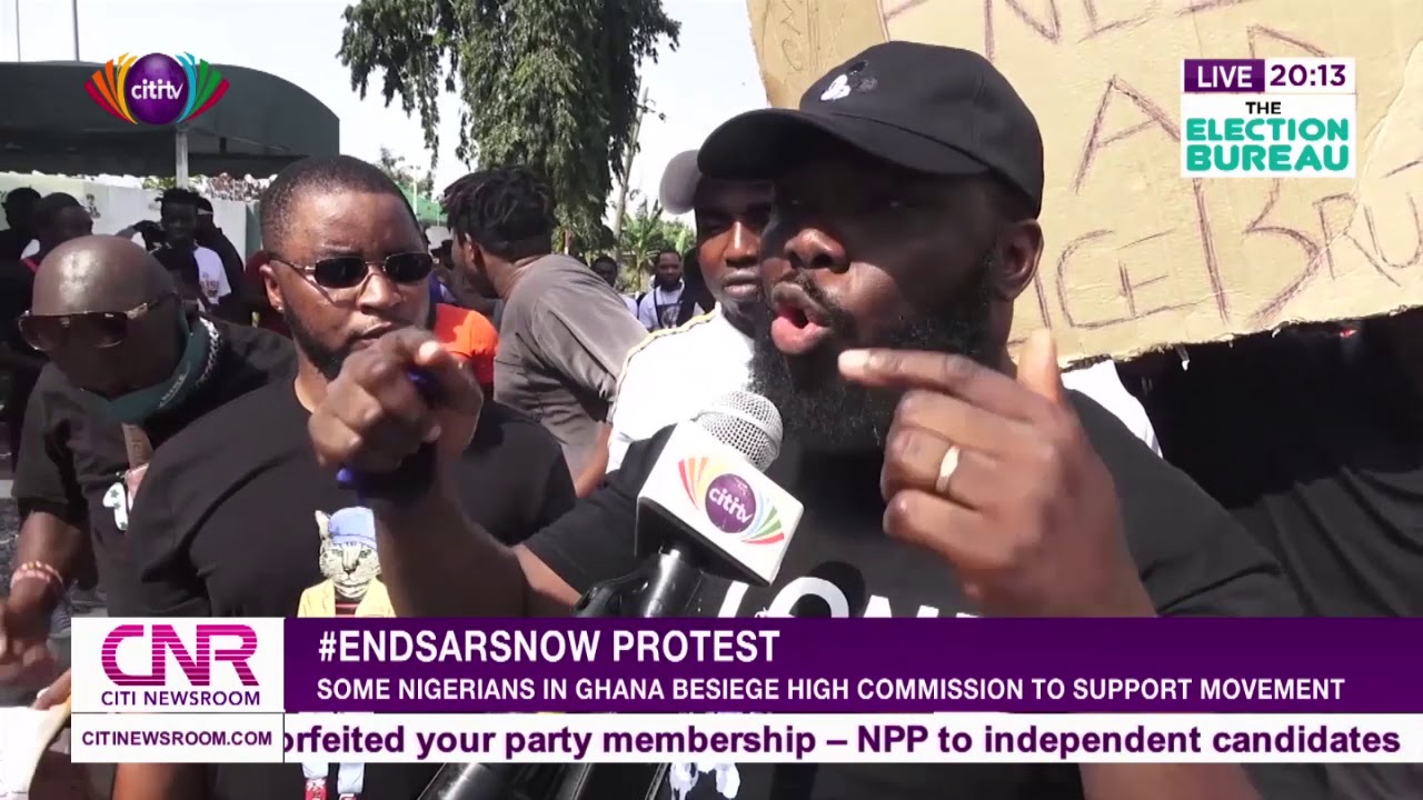 Nigerians in Ghana hold #EndSARS protest at High Commission | Citi Newsroom