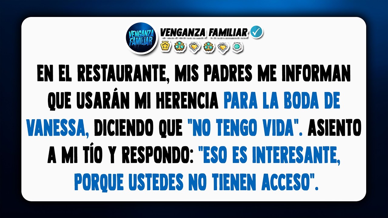 Mis padres exigieron mi dinero para la boda de Vanessa; les aclaré que no tienen acceso.