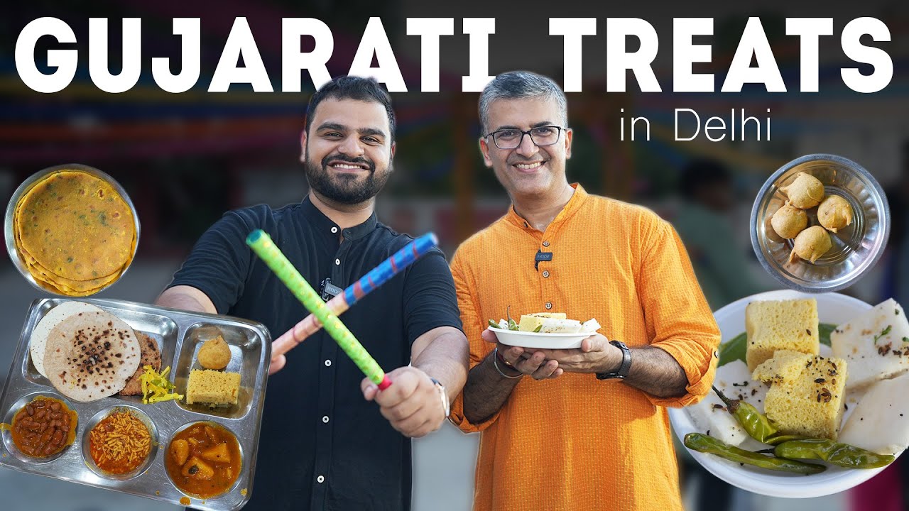 GUJARATI TREATS & GARBA BEATS in DELHI l Dhokla V/S Khaman, Dhokla Chaat, Farsan, Rasmalai Cake
