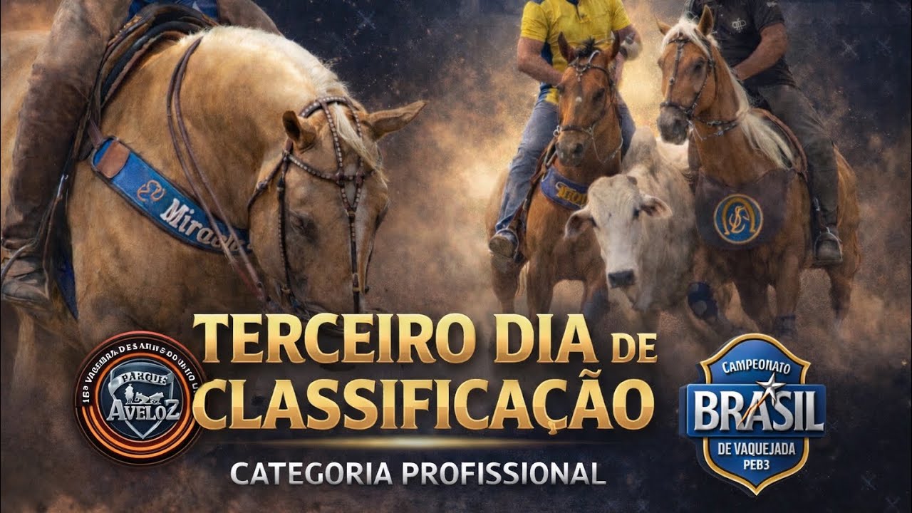TERCEIRO DIA DE CLASSIFICAÇÃO PROFISSIONAL PARQUE AVELOZ | VAQUEJADA AO VIVO 