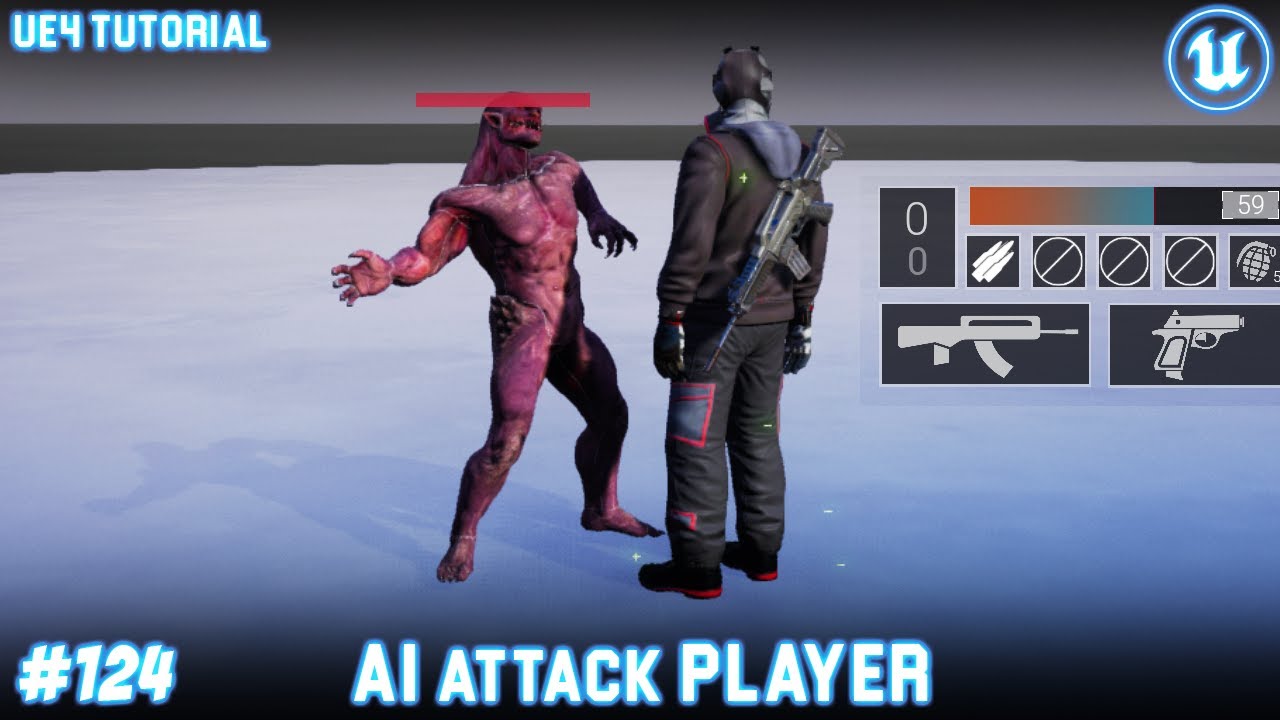 UE4: TUTORIAL #124 | Enemy AI attack player (Third person AI)