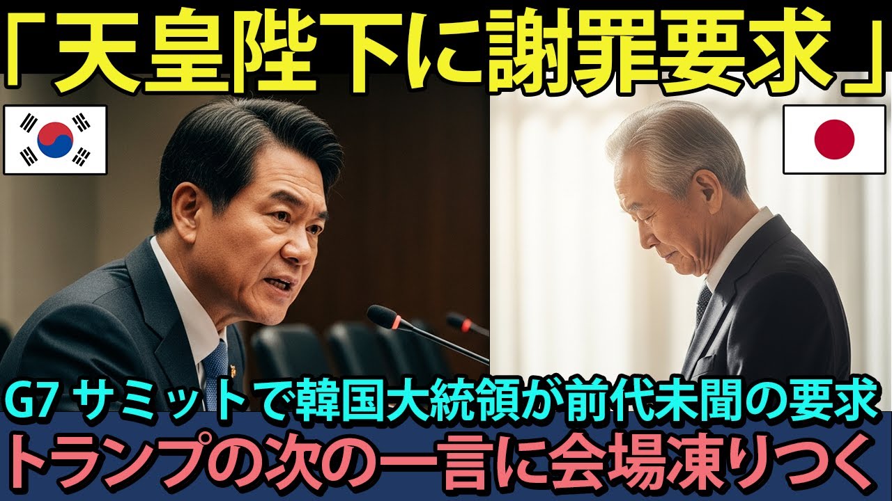 「天皇陛下に謝罪要求」G7サミットで韓国大統領が前代未聞の要求、しかしトランプの次の一言で会場が凍りつく…【海外の反応】