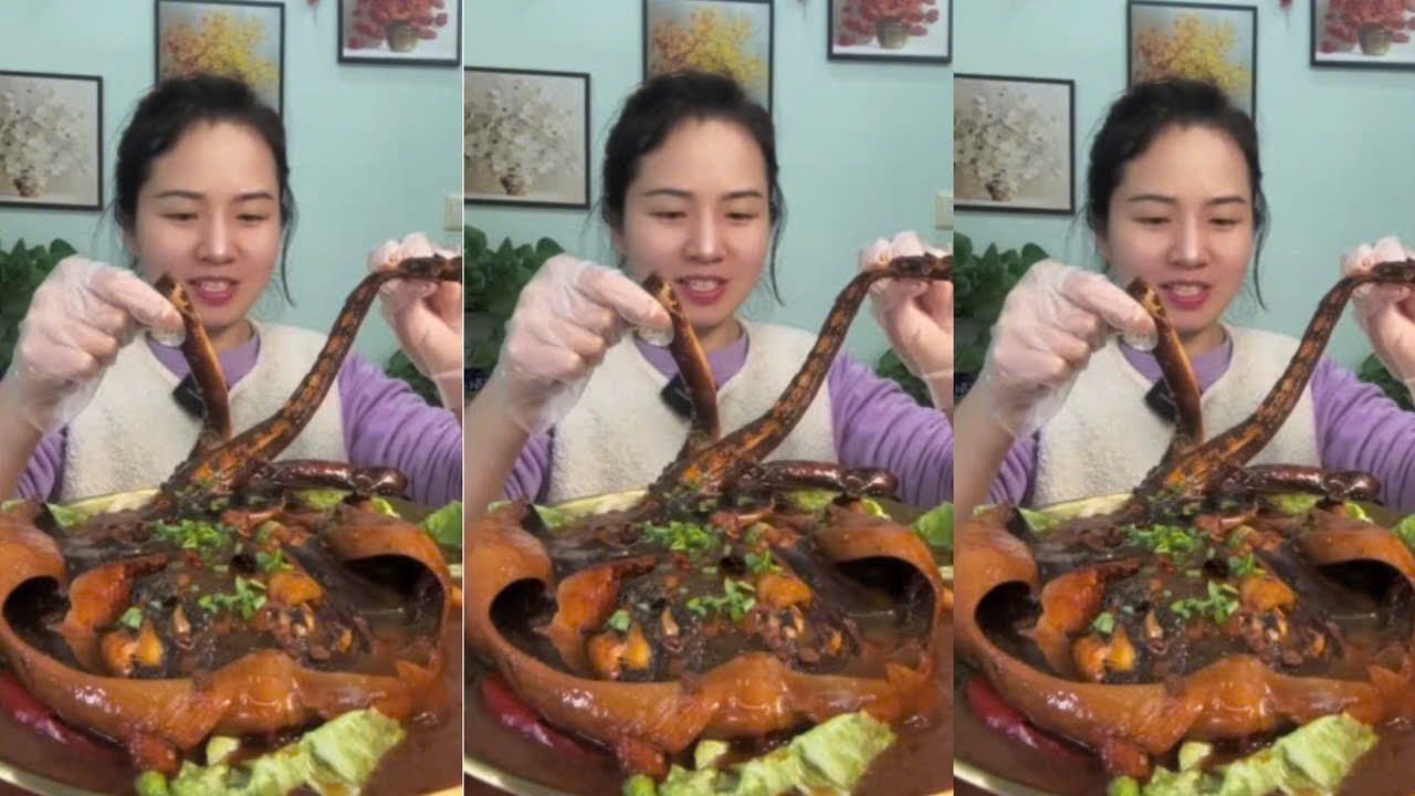 Mukbang Yang Zai Food | Eating Stingray Fish Braised with Pepper