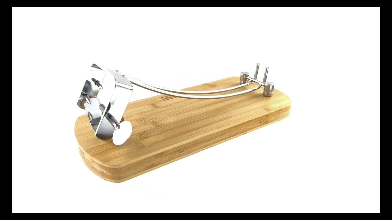 Jamonero plegable de acero y bamb&uacute;