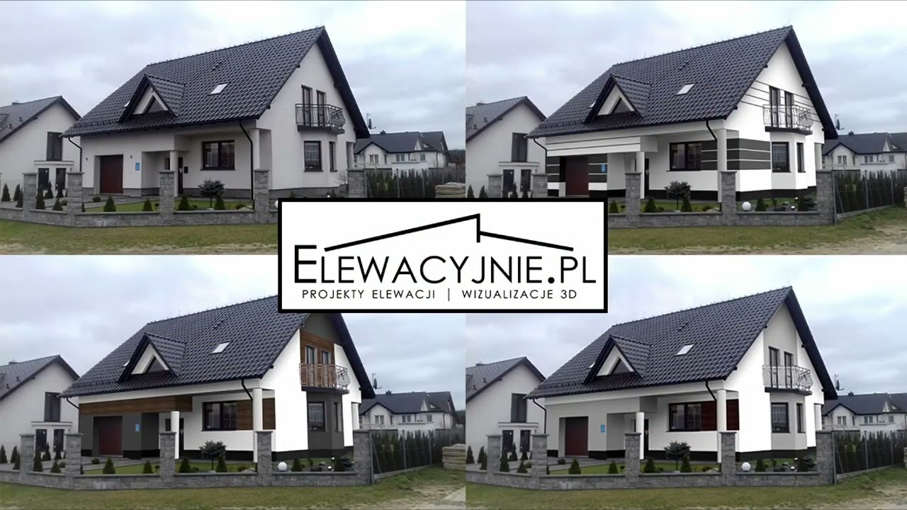 Przykładowe elewacje dom&oacute;w Elewacyjnie.pl I Projekty elewacji / Wizualizacje 3D
