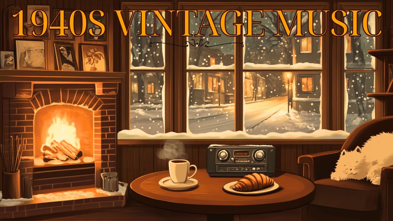 3 Hours in a Quiet Winter Café ☕ 1940s Oldies Made Time Slow Down