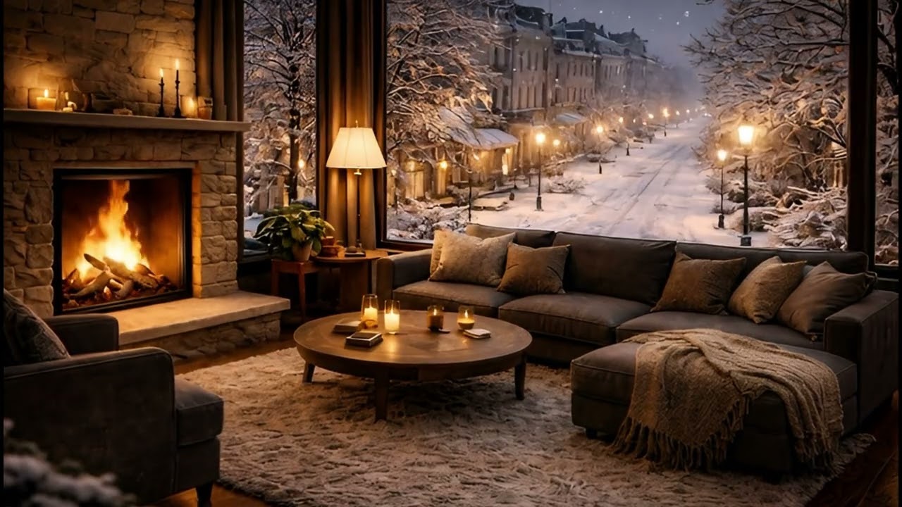 Late Night Fireplace Jazz 🔥🎷 | Cozy Jazz Ambience