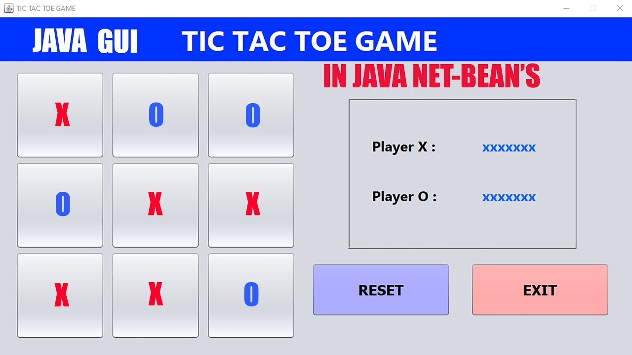 How to Create Tic Tac Toe Game in ||JAVA|| ||NET-BEAN'S|| |GUI| ||Full Video|| with Source Code
