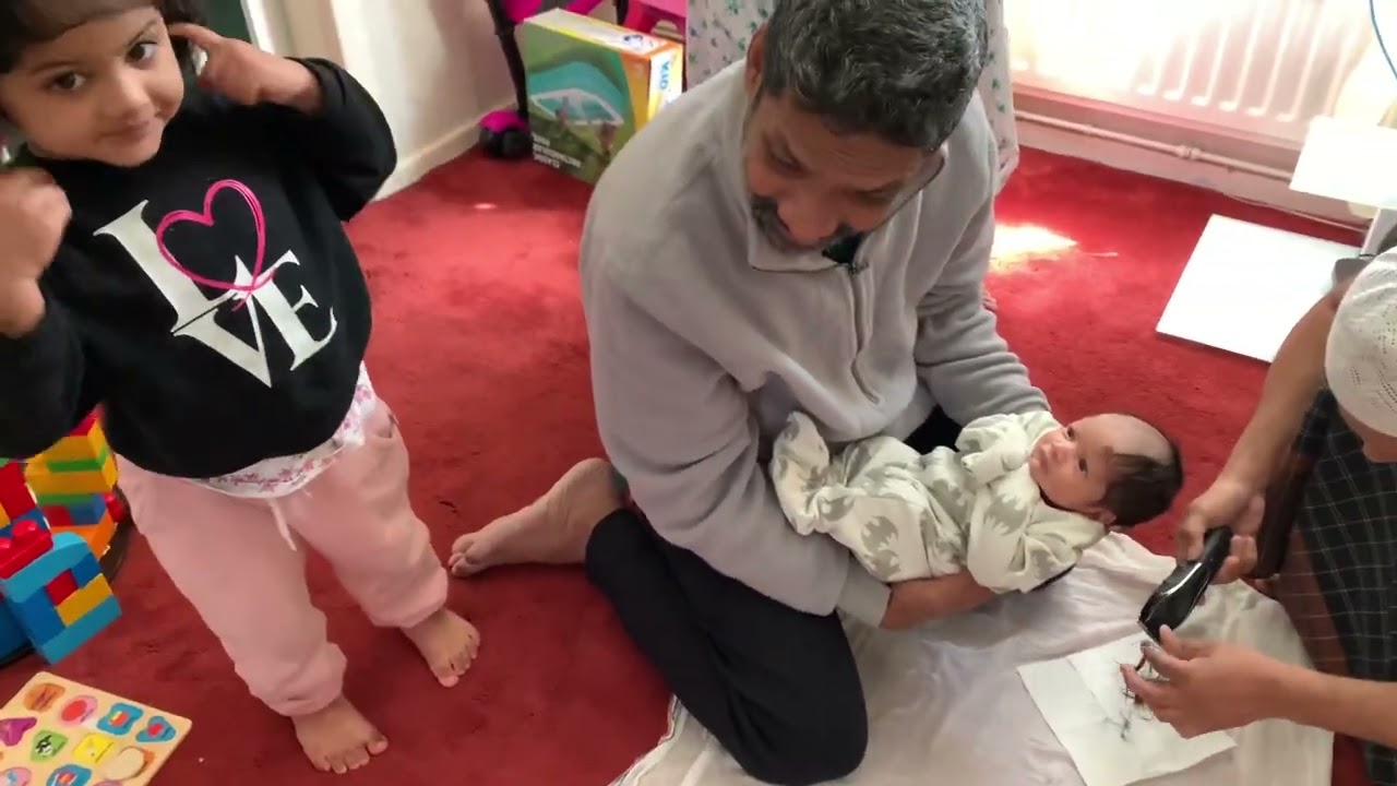 Umaim first time cutting hair