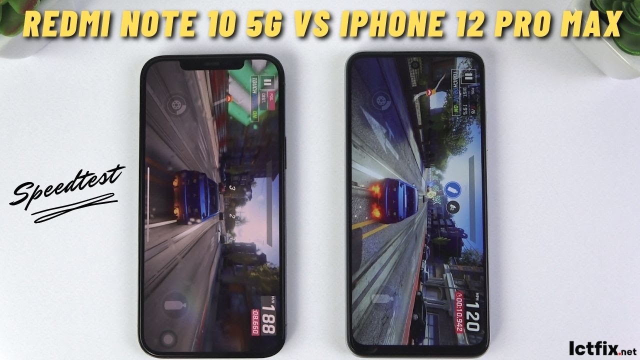 Xiaomi Redmi Note 10 5G vs iPhone 12 Pro Max | Dimensity 700 vs Apple A14 Speedtest, Comparison