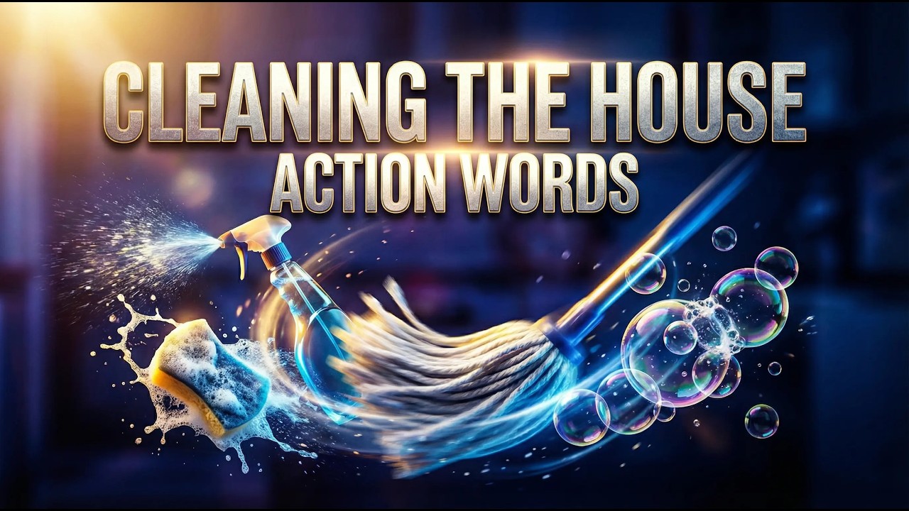 Cleaning the House Action Words - Learn English