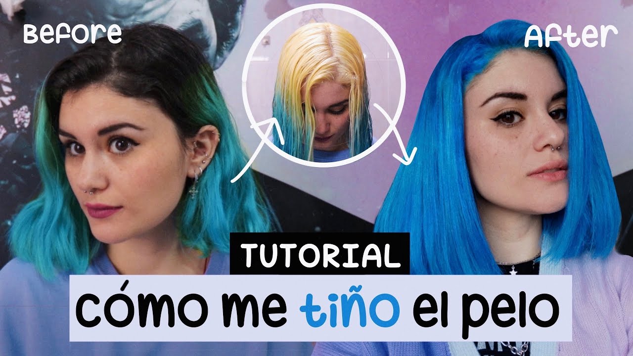 Como me DECOLORO Y TIÑO el pelo DE AZUL en casa - tutorial + productos