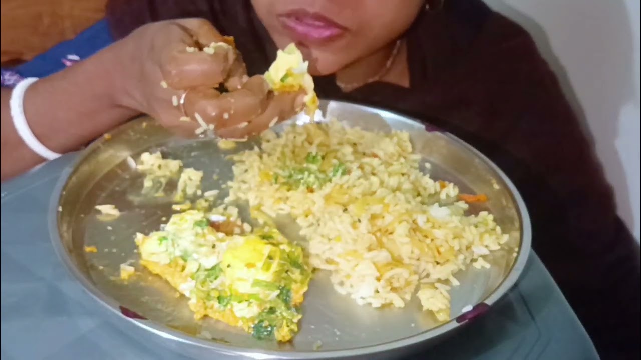 Eating egg fry curry and rice #mukbang #eggcurry #foodymadhumita