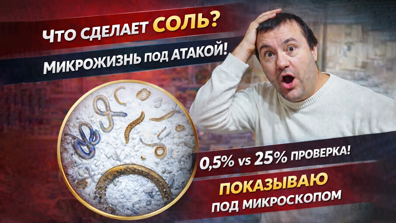 25% СОЛИ УБИВАЮТ ВСЁ? Большая Проверка Нематод и Червей!