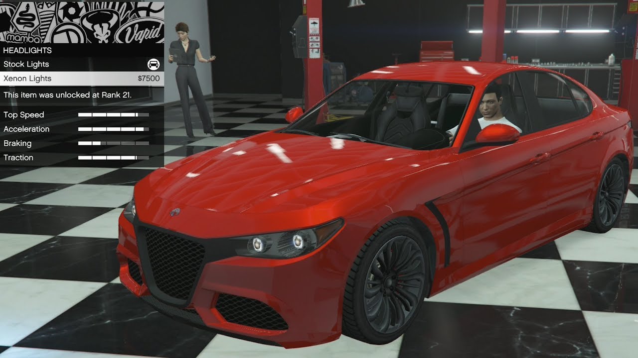 GTA 5 - DLC Vehicle Customization - Lampadati Komoda (Alfa Romeo Giulia) and Review