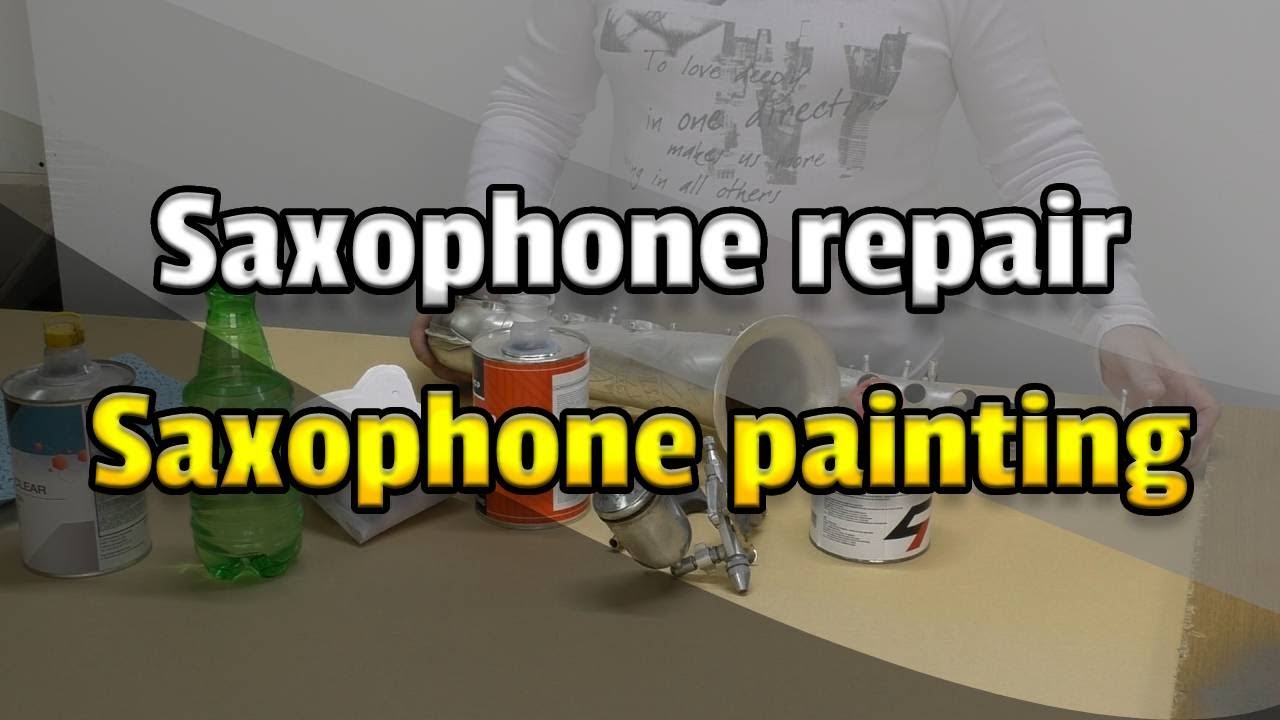 Saxophone restoration.Saxophone repair. Saxophone painting