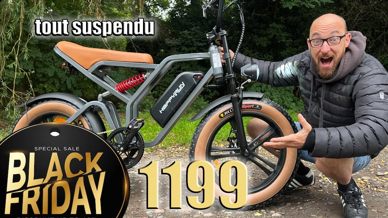 Happyrun G60 le fat bike électrique 50 kmh ! la présentation test d'un vélo aux grosses roues