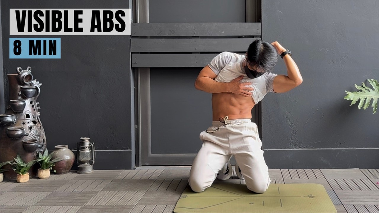 8 Min ABS WORKOUT At Home | VISIBLE ABS - No Equipment