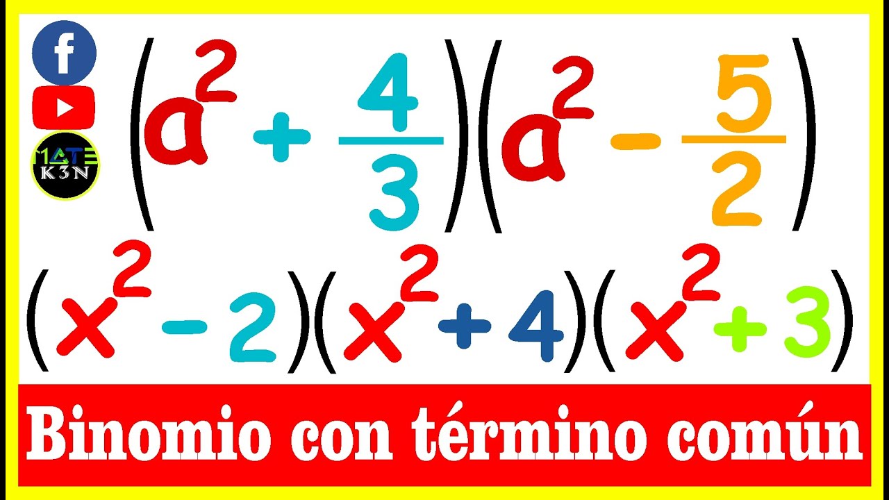 BINOMIOS CON TÉRMINO COMÚN |PRODUCTOS NOTABLES| - 6 EJEMPLOS RESUELTOS