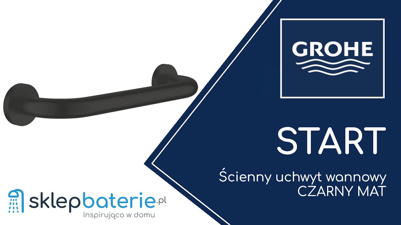 START Uchwyt łazienkowy wannowy CZARNY MAT GROHE 411892430 - SklepBaterie.pl
