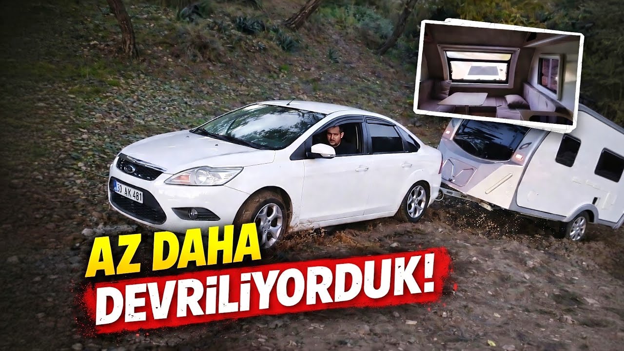 Yolda Karavan İçi KARIŞTI! Çamurda Az Daha DEVRİLİYORDUK 😱 | Çekme Karavan