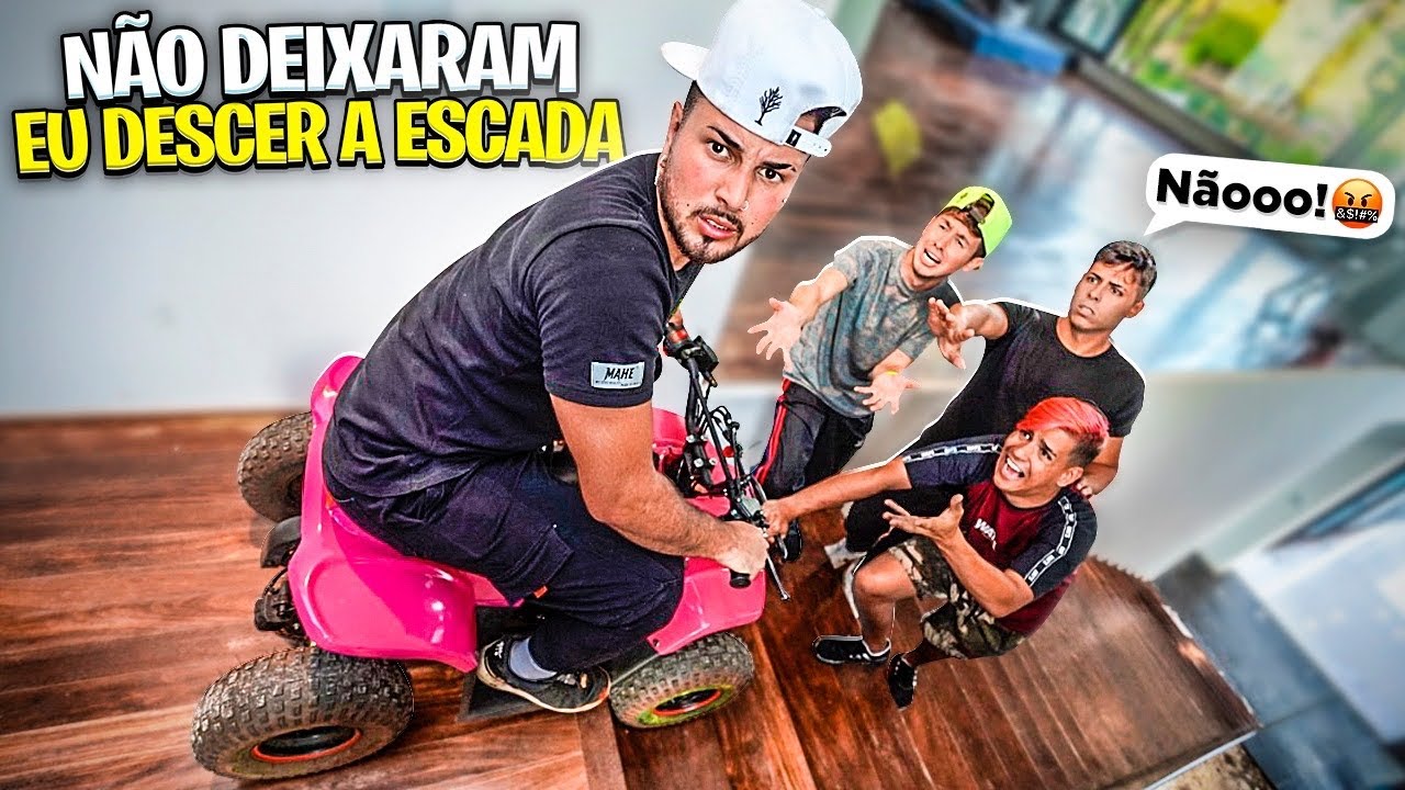 FUI DESCER AS ESCADAS DE MINI QUADRICICLO MAS MEUS AMIGOS NÃO DEIXARAM !! 🤬