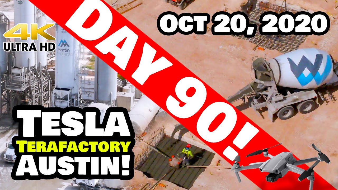 Tesla Gigafactory Austin 4K  Day 90 - 10/20/20 - Tesla Terafactory Giga Texas  - FOOTER FRENZY!