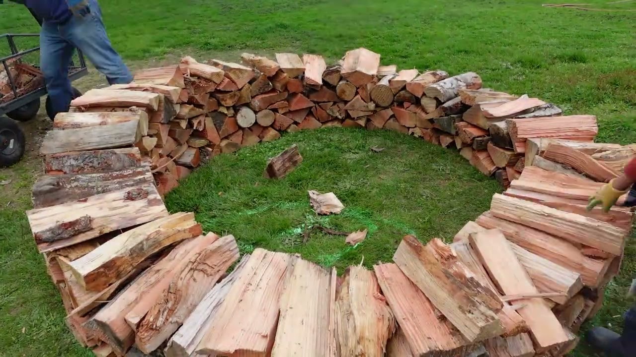 Stacking Fire Wood in a Circle