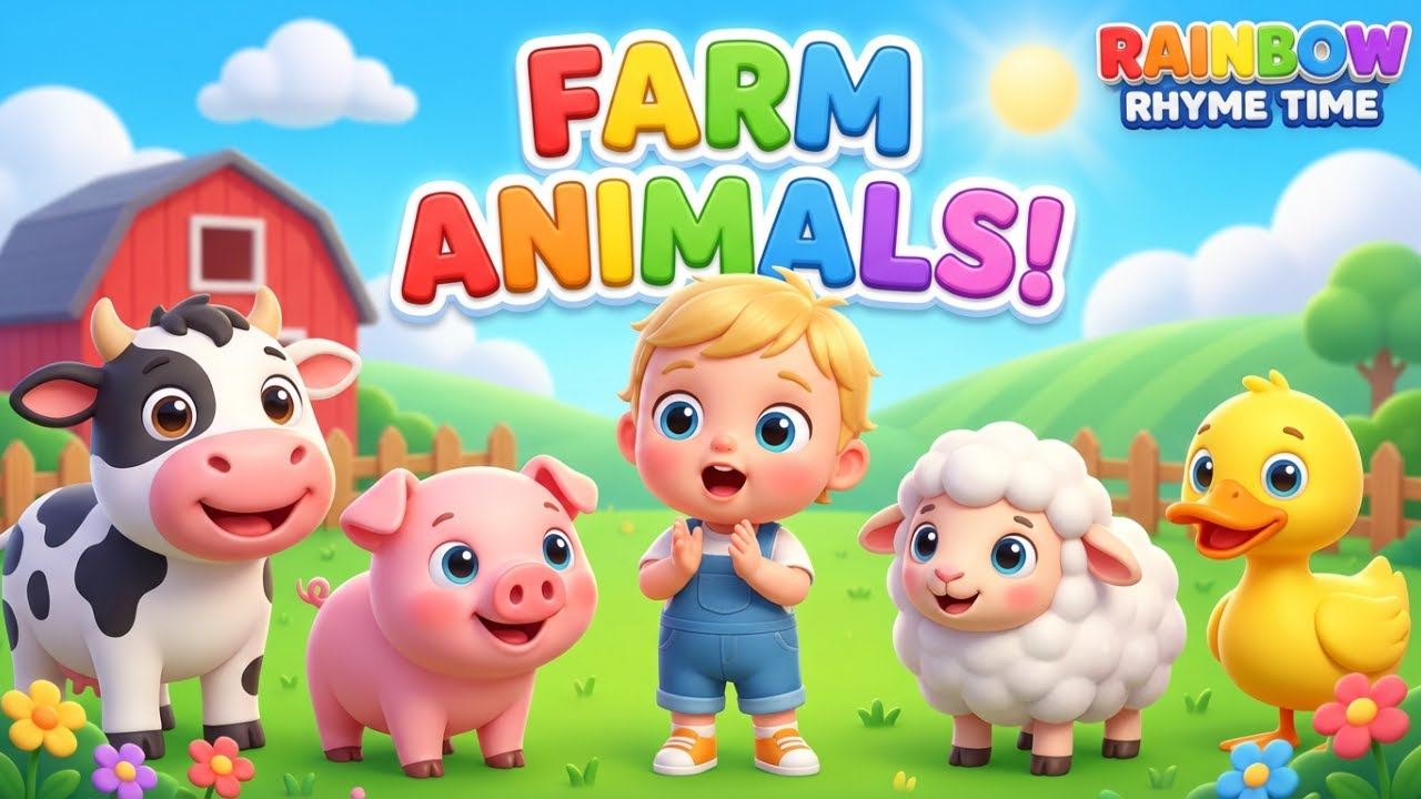 Happy Farm Animal Song 🐮🐷 | Animal Sounds for Kids | Nursery Rhymes